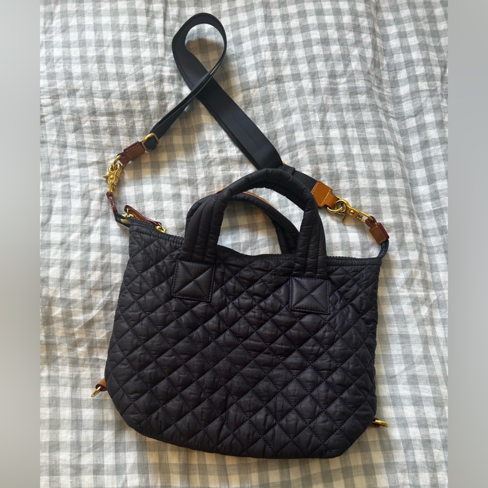 MZ Wallace Small Sutton - purple Quilted Nylon Crossbody Tote with Leather Trim - Picture 4 of 7